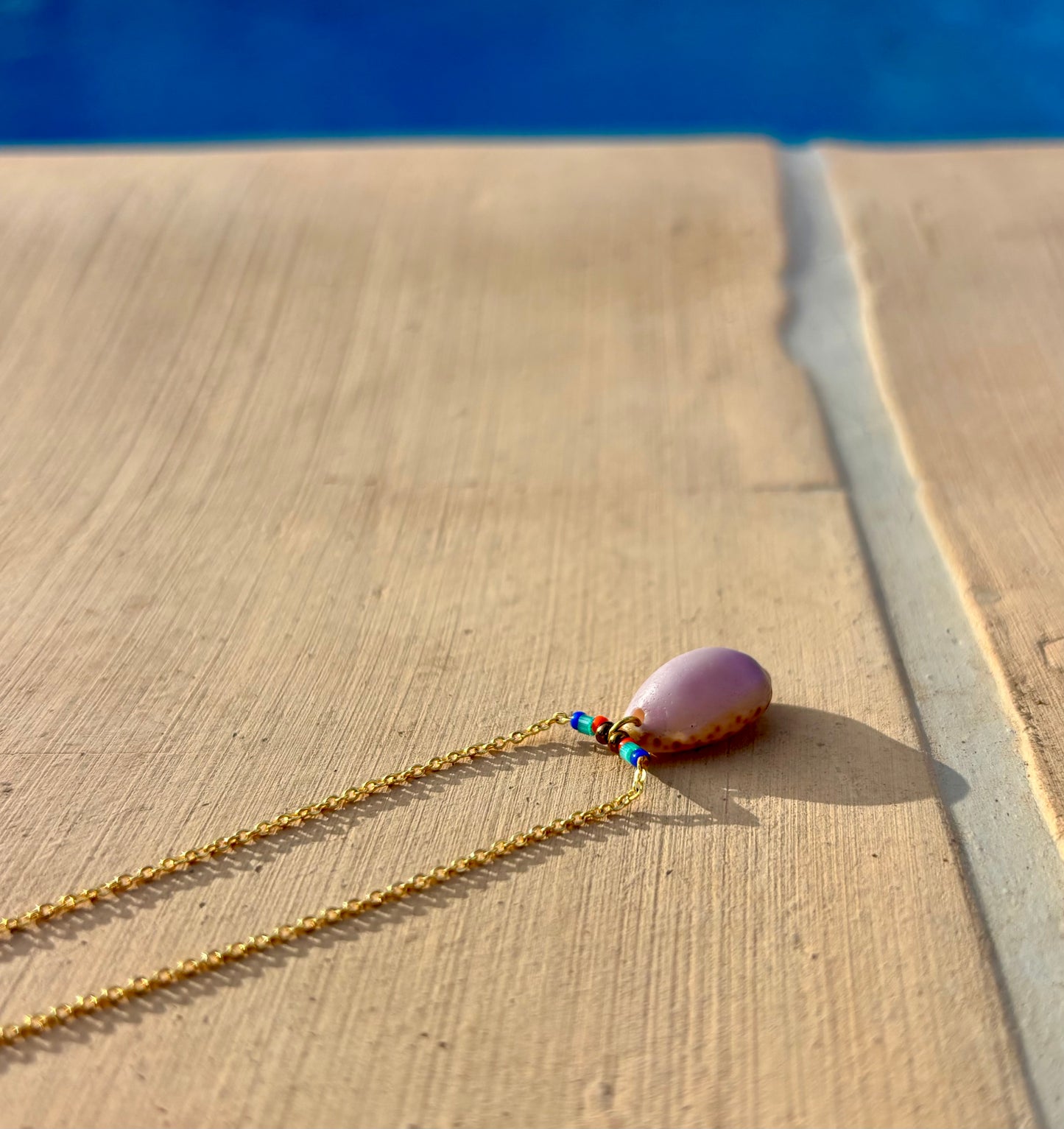 Atlantik Kauri Muschel als filigraner Halsschmuck.