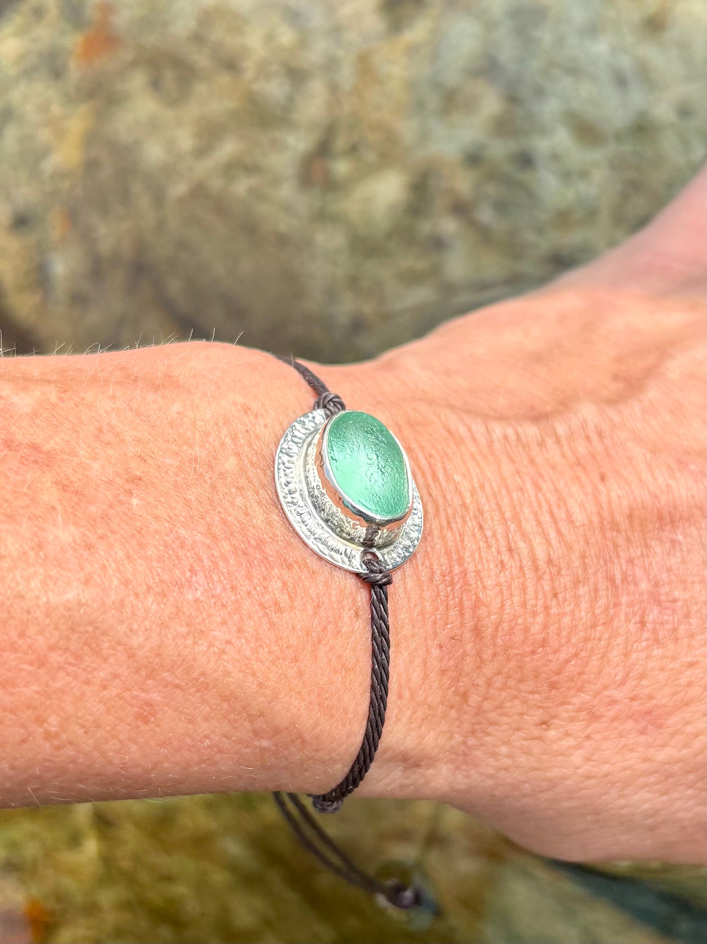 925/- Silber Armband & Atlantik Kristall