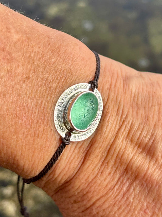 925/- Silber Armband & Atlantik Kristall