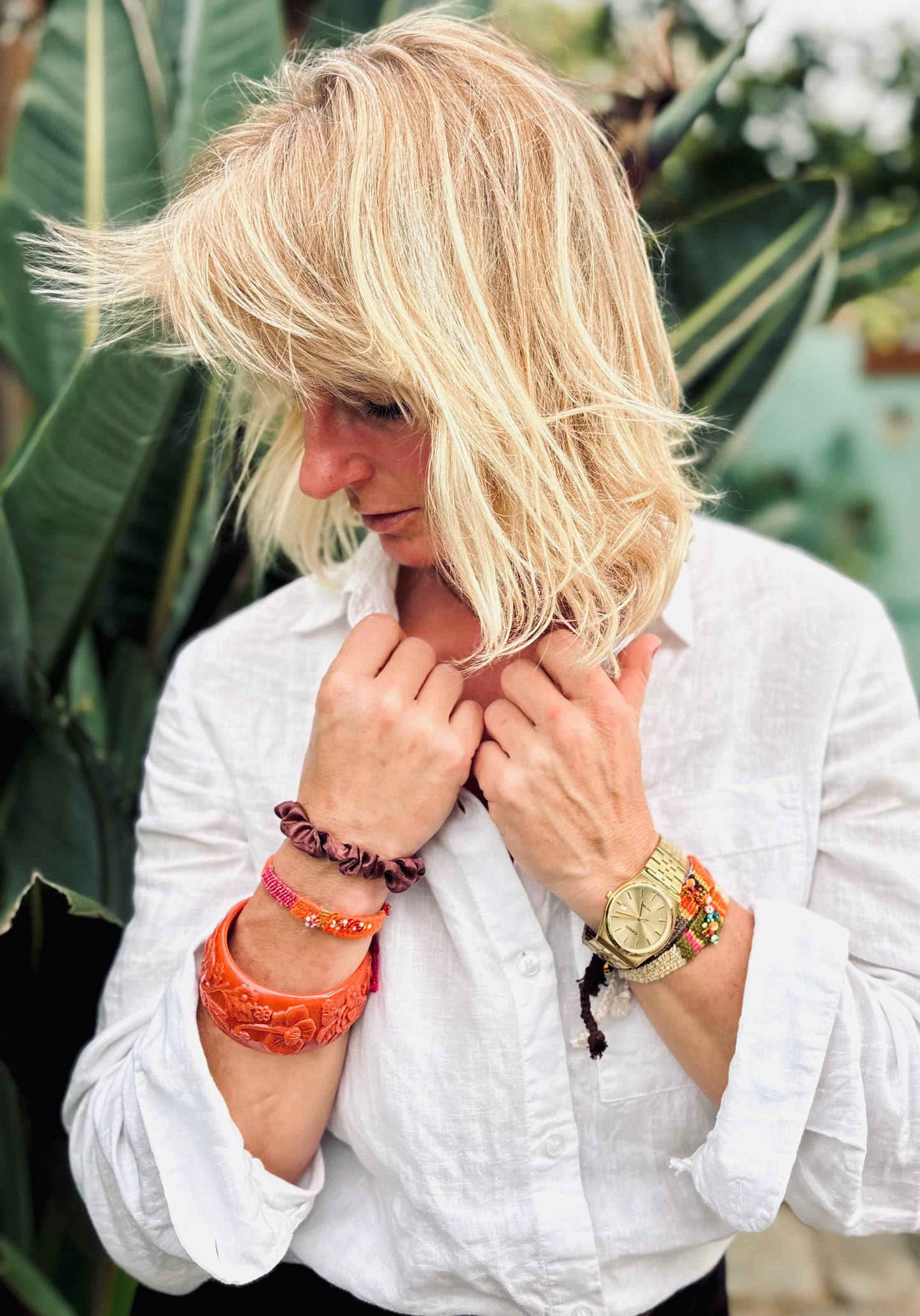 Orange Pink Dunes- Ist eine Farbkombination aus drei verschiedenen Armbändern. Von mir selbst gewebt und kreiert. Leuchtende Sonnenaufgänge und Wärme ist die automatische Assoziation dieser tollen Schmuckstücke.