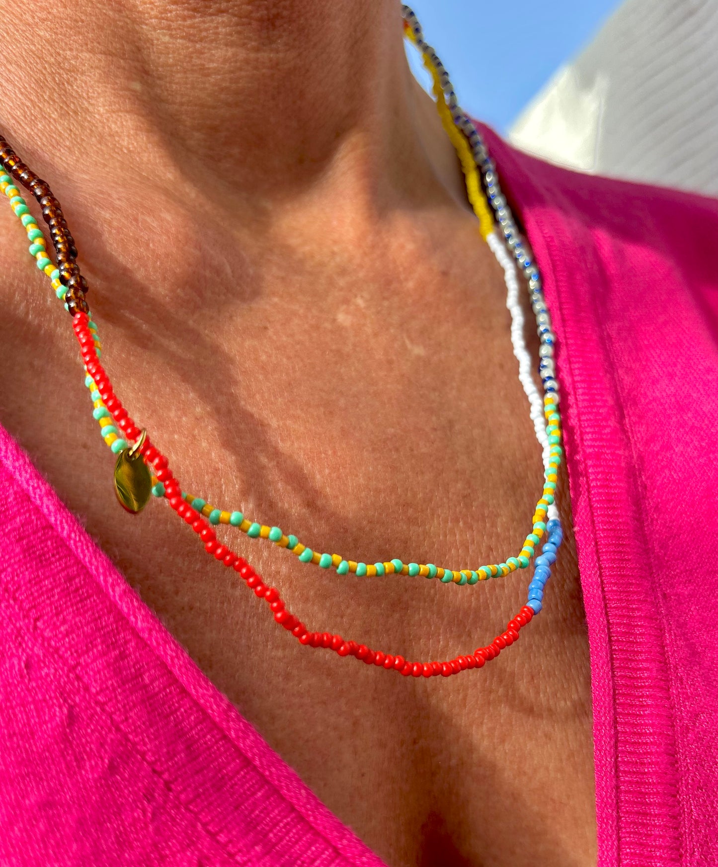 Sunshine Candy Necklace - Buntes Seed Bead Accessoire. Feinste Rocailles Perlen mit viel Liebe in eine schöne sommerliche Halskette verarbeitet.